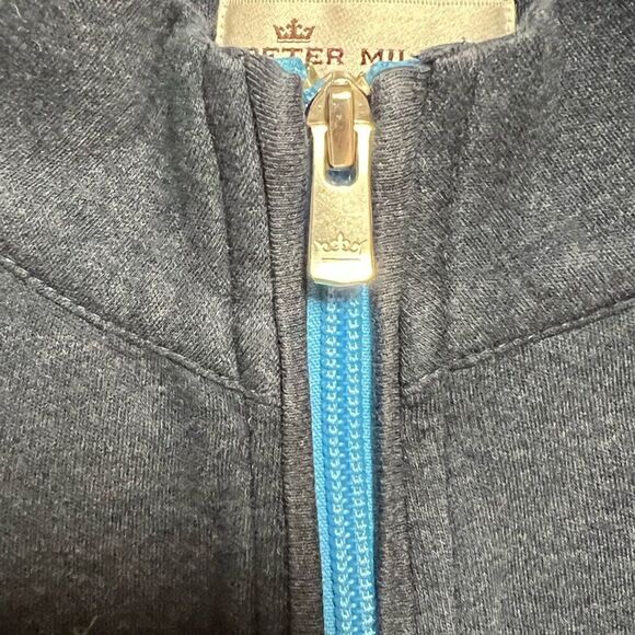 Peter Millar Quarter Zip Cotton Golf Pullover Navy Sz Mens M - Picture 5 of 5